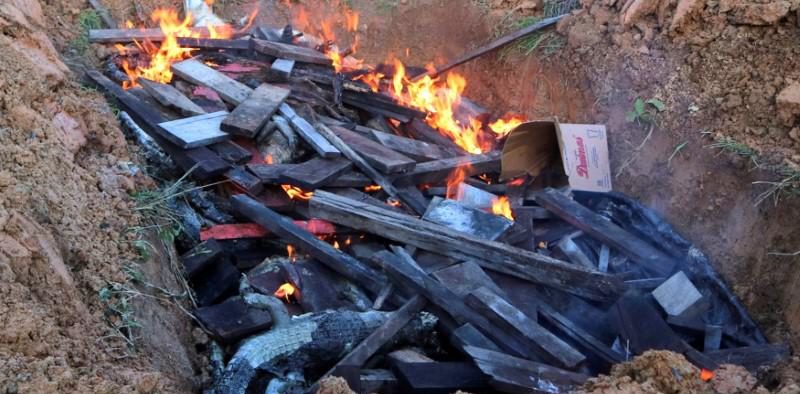 Indonesian authorities burn carcasses of hundreds of crocodiles
