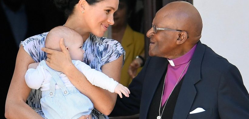 Archbishop Tutu hails Prince Harry and Meghan as caring couple while baby Archie beams