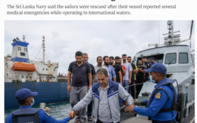 AI-generated image: 40 Iranian sailors saved off Sri Lanka after health crisis at sea