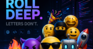 AI-generated image: Emoji roll deep. Letters don't.