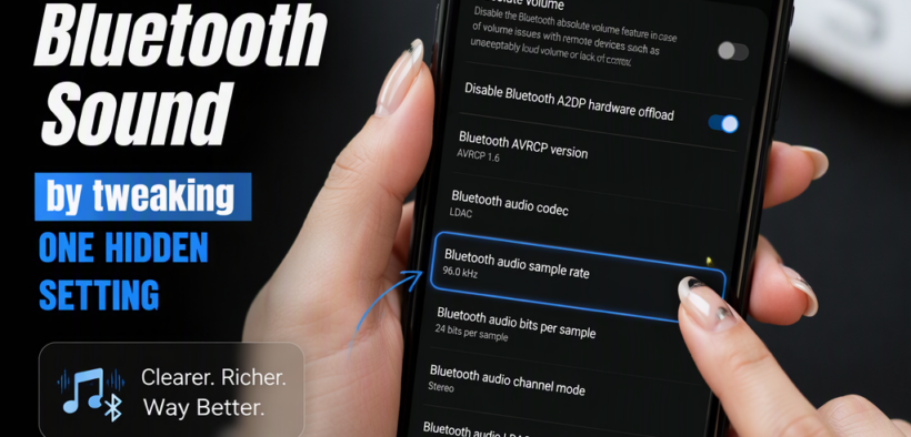 AI-generated image: Fix trash Bluetooth sound by tweaking one hidden setting on your phone.