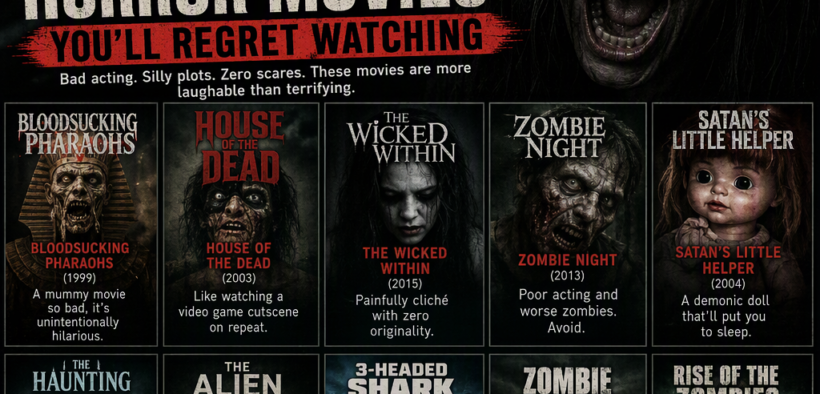 AI-generated image: The Absolute Worst Horror Movies You’ll Regret Watching