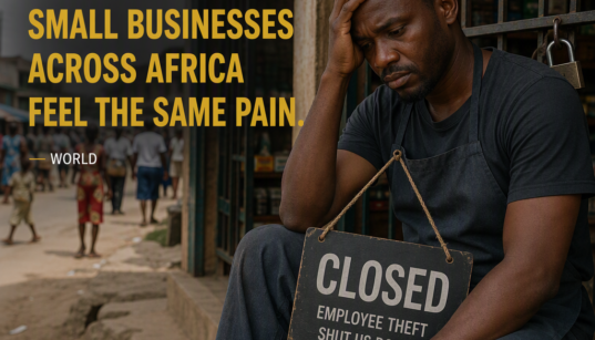 AI-generated image: Employee theft shut my shop. Small businesses across Africa feel the same pain.