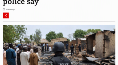 AI-generated image: Gunmen on bikes kill 48 in Nigeria village attack, burn houses, loot shops