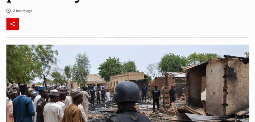 AI-generated image: Gunmen on bikes kill 48 in Nigeria village attack, burn houses, loot shops